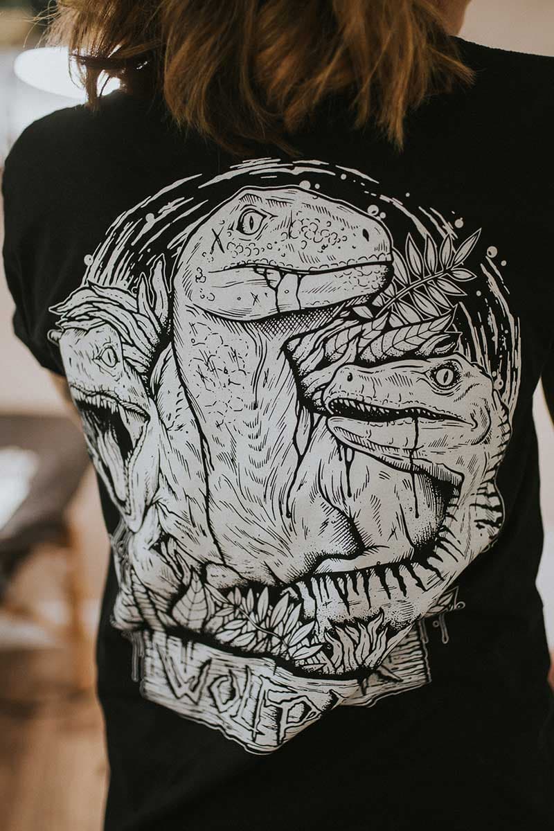 Black t-shirt with THE HUNTERS TEE UNISEX print - Wolfpack Clothing