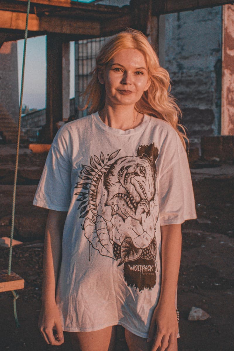 White t-shirt with THE NEWBORN TEE UNISEX print - Wolfpack Clothing