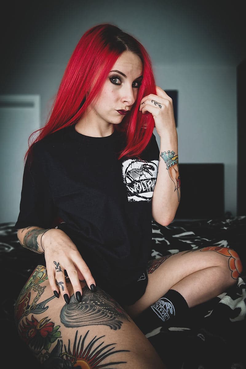 Black t-shirt with THE TYRANT TEE UNISEX print - Wolfpack Clothing