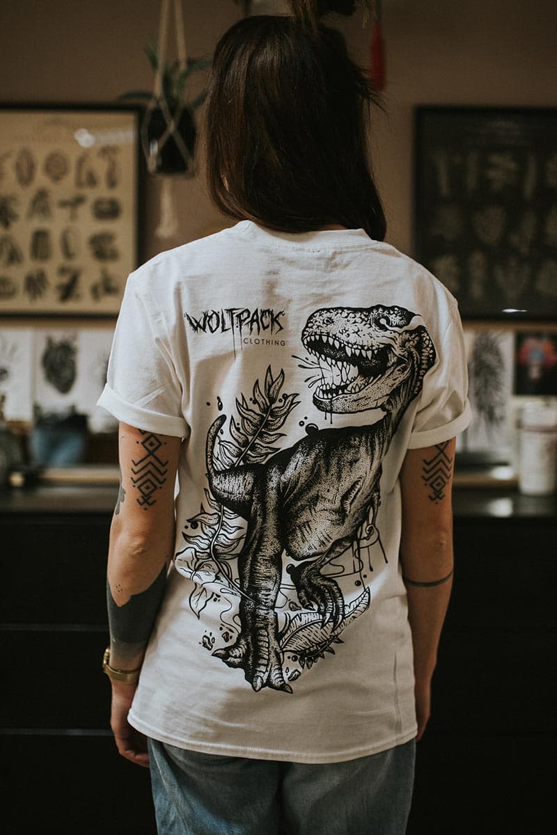 White t-shirt with THE TYRANT TEE UNISEX print - Wolfpack Clothing
