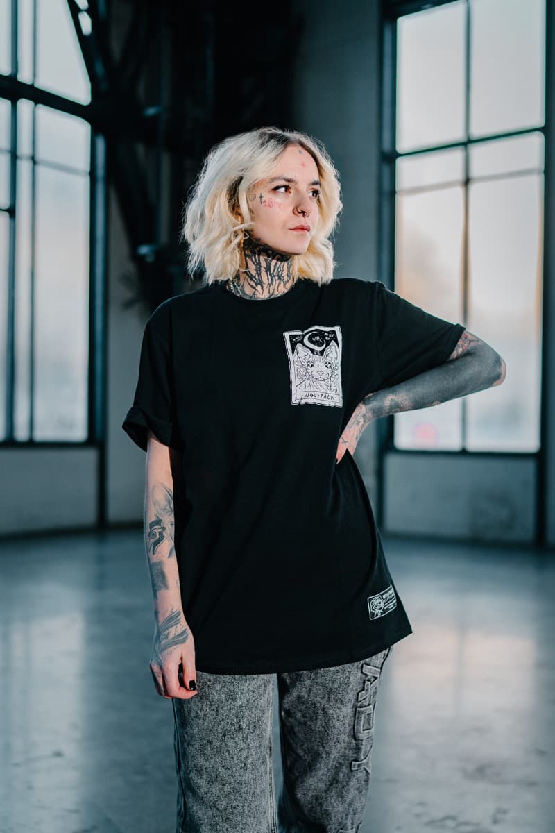 Black t-shirt with THE MOON TEE UNISEX print - Wolfpack Clothing