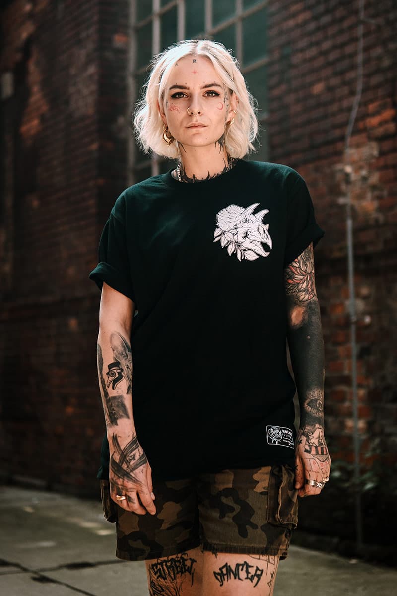 Black t-shirt with TRICERATOPS TEE UNISEX print - Wolfpack Clothing
