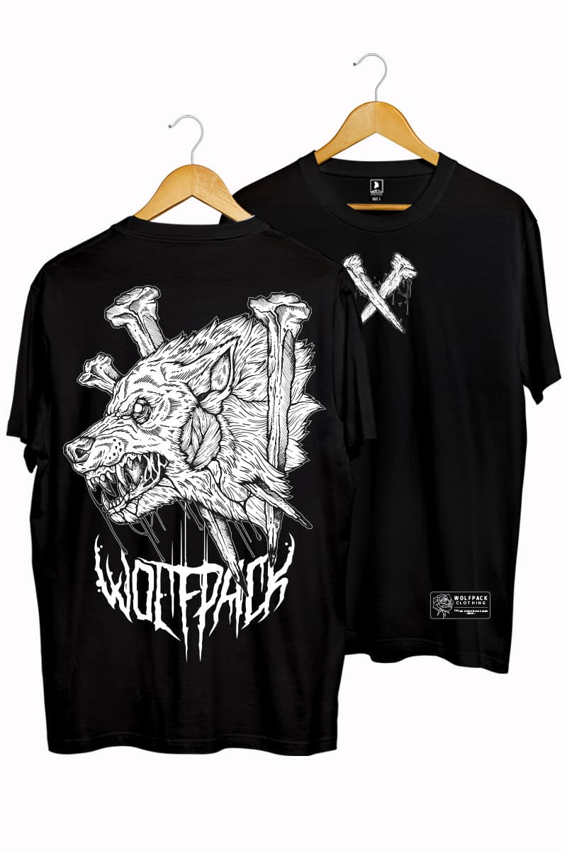 Black t-shirt with UNDEAD TEE UNISEX print - Wolfpack Clothing