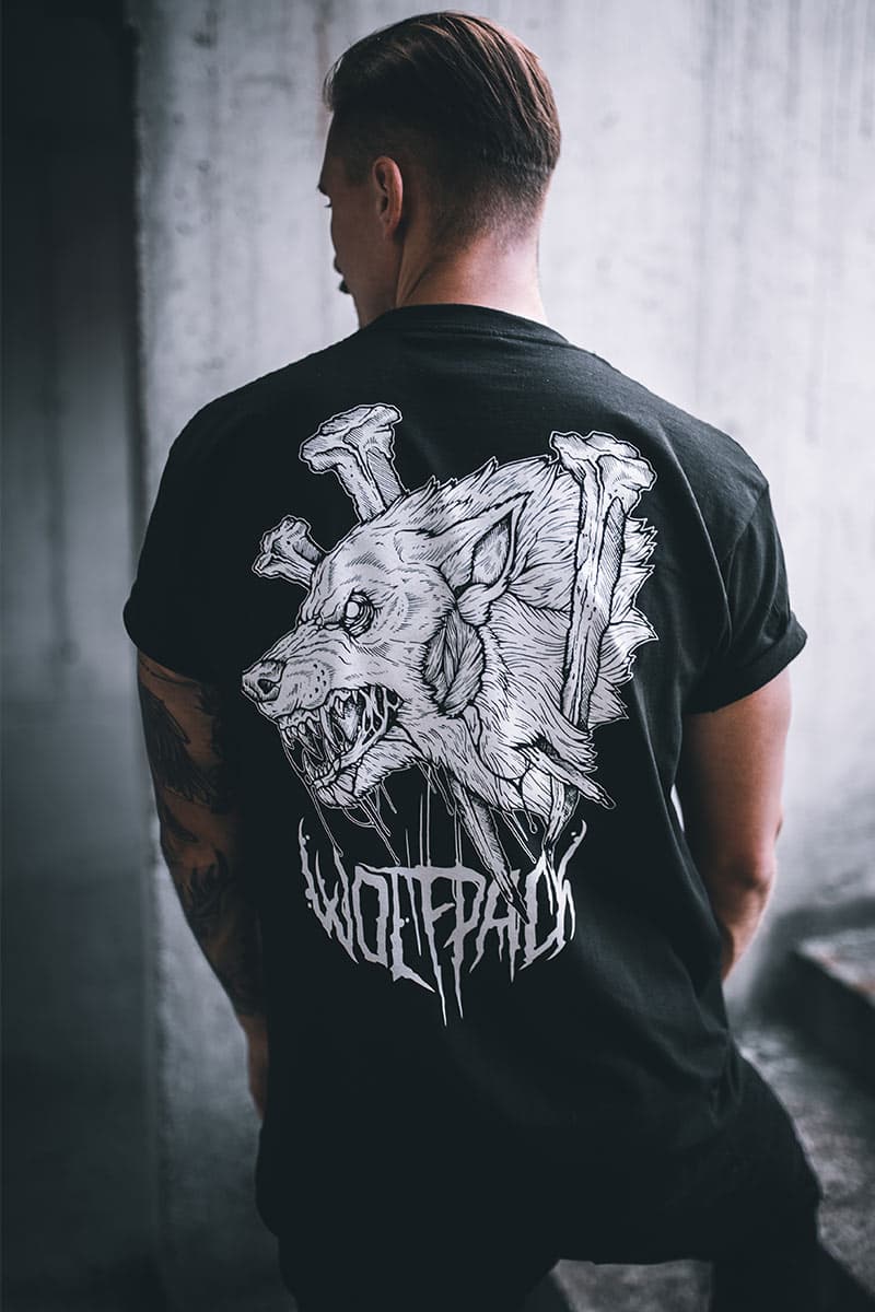 Black t-shirt with UNDEAD TEE UNISEX print - Wolfpack Clothing