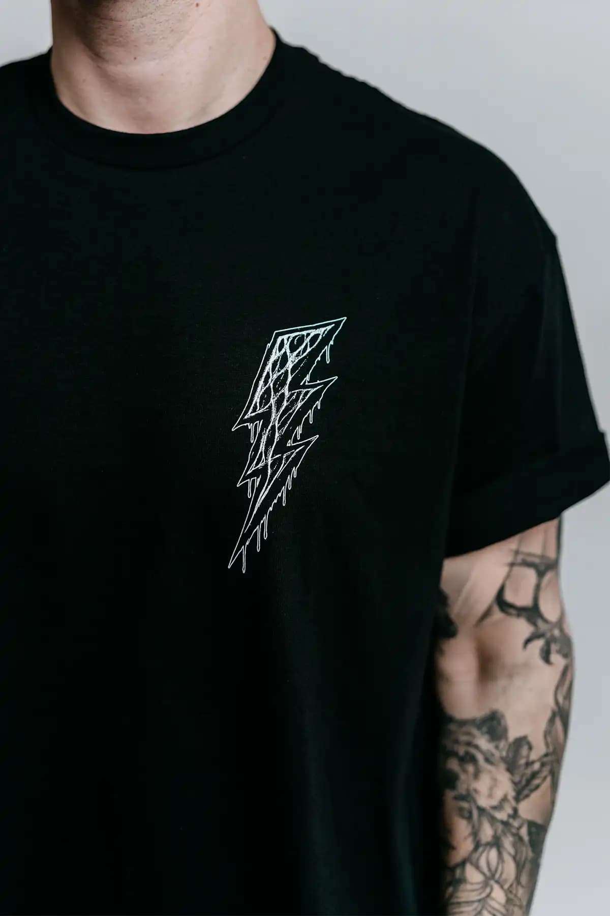 Black t-shirt with VOLTGNAW TEE UNISEX print - Wolfpack Clothing