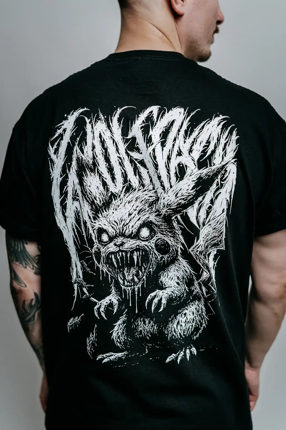 Black t-shirt with VOLTGNAW TEE UNISEX print - Wolfpack Clothing