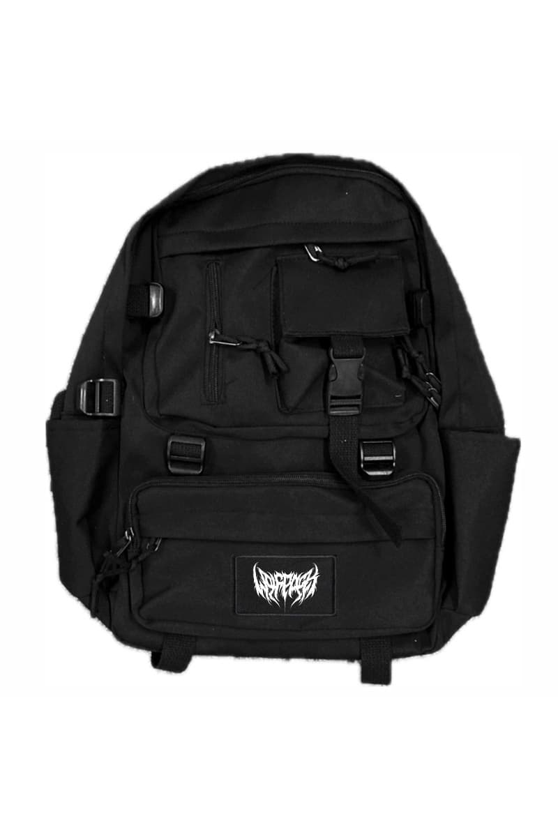 Black bag with CORE BACKPACK print - Wolfpack Clothing