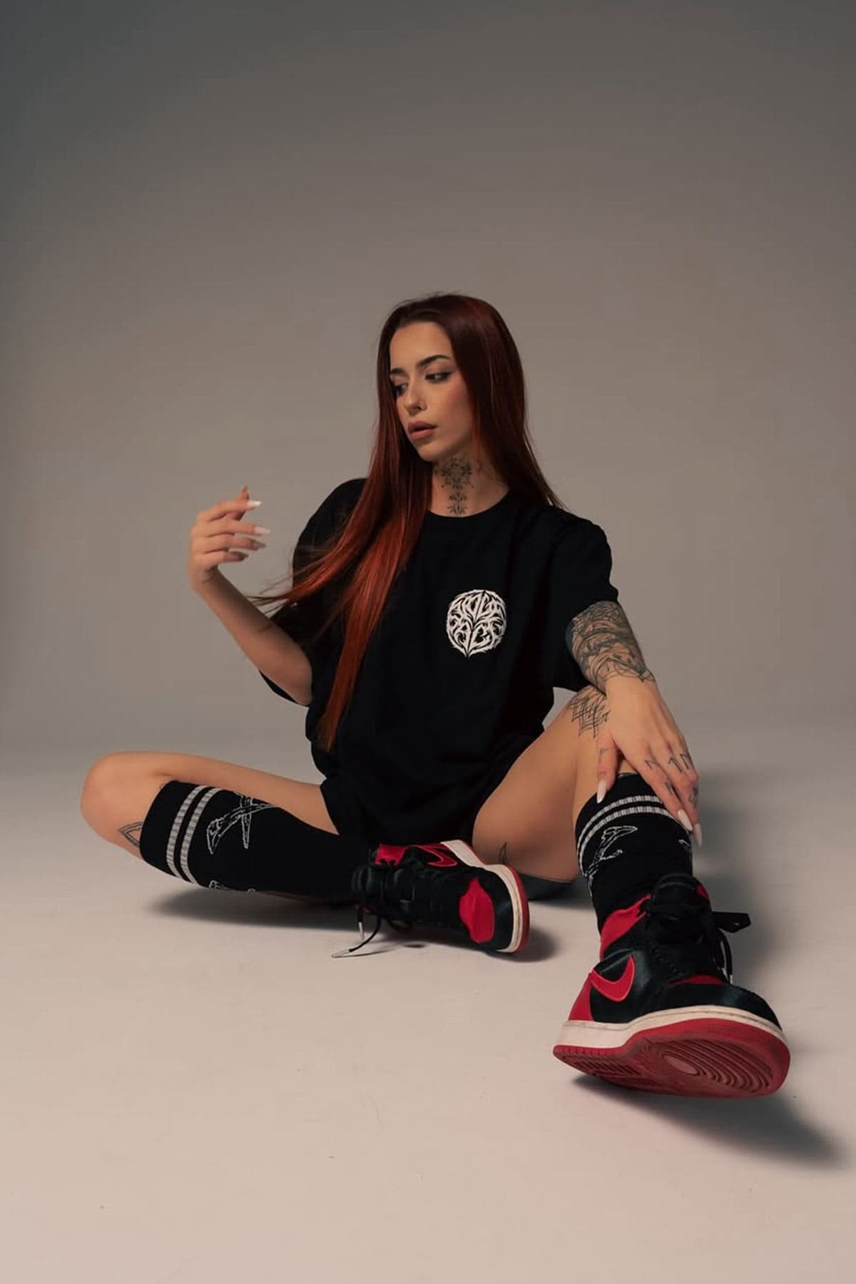 Black socks with METAL SOCKS - KNEE HIGH print - Wolfpack Clothing