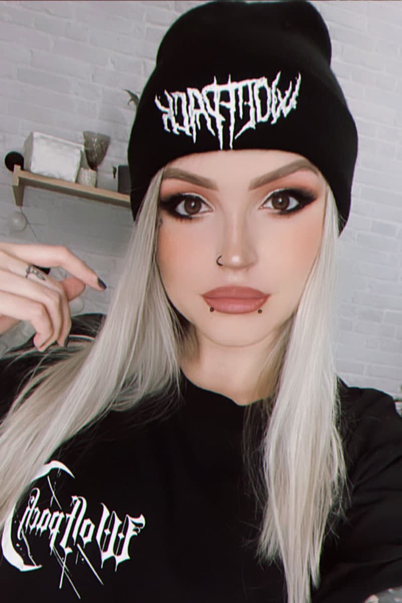 Black hat with METAL BEANIE print - Wolfpack Clothing