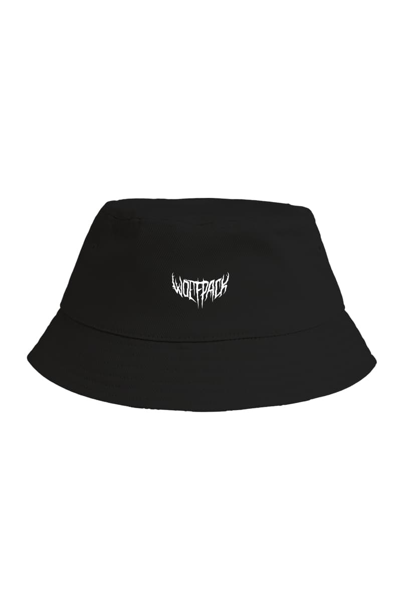 Black hat with METAL BUCKET HAT print - Wolfpack Clothing