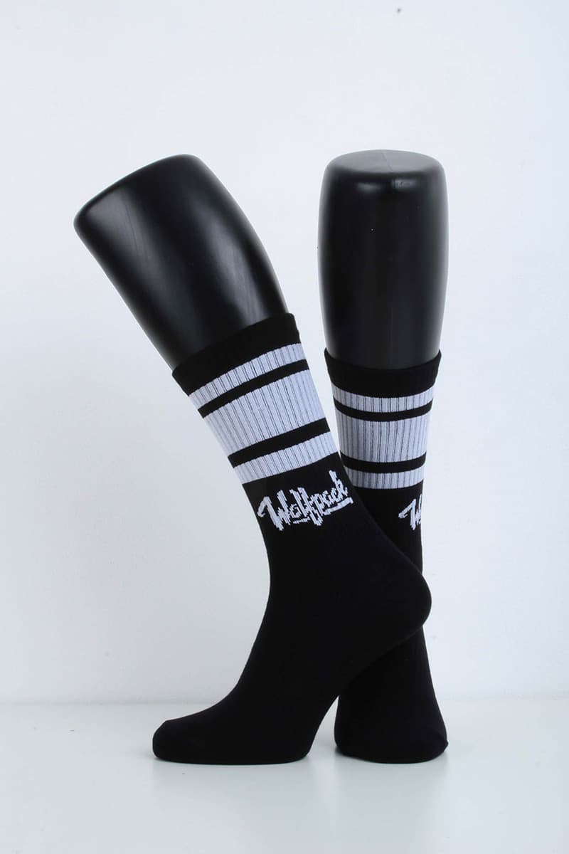Black socks with WOLFPACK CREW SOCKS print - Wolfpack Clothing