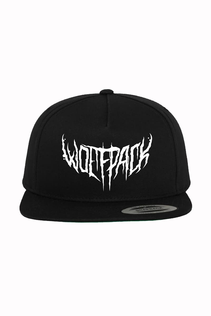 Black hat with WOLFPACK LOGO SNAPBACK print - Wolfpack Clothing
