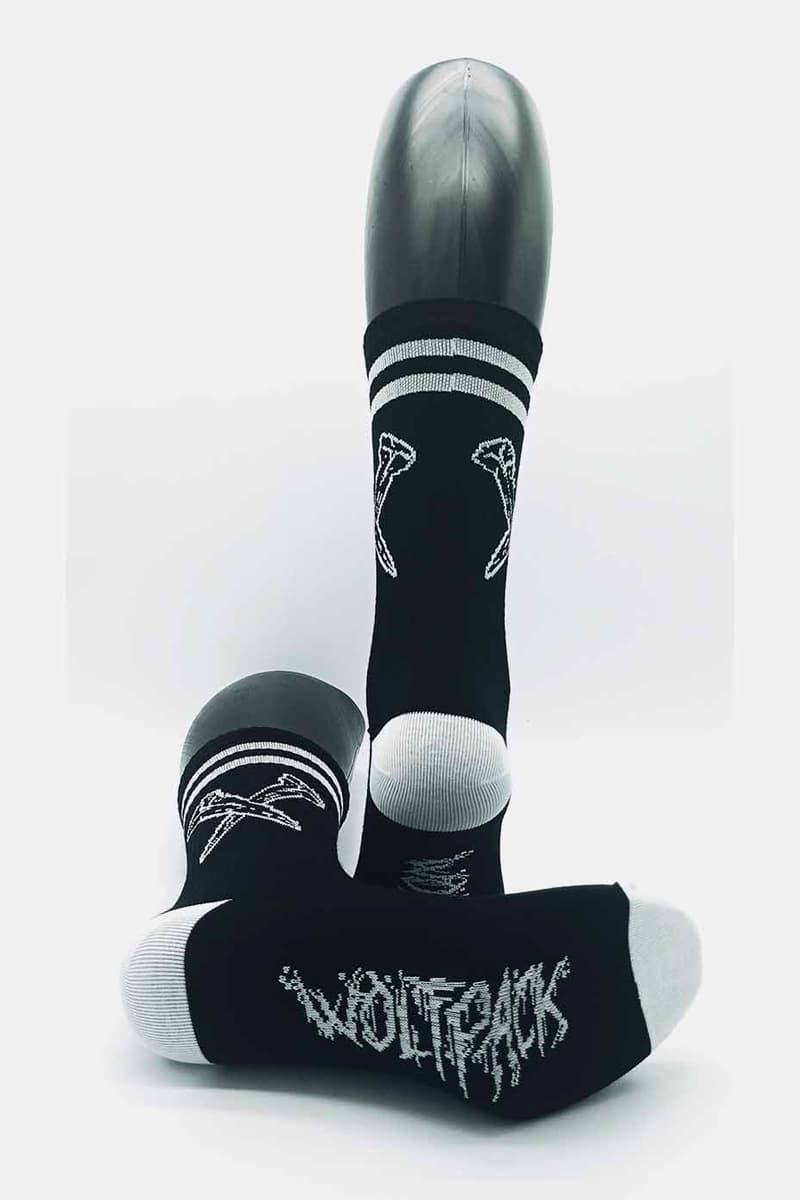 Black socks with WOLFPACK METAL SOCKS print - Wolfpack Clothing