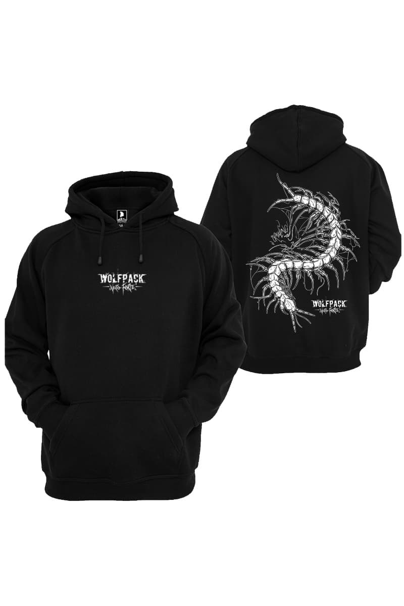 Black hoodie with NEGATIVE ONE HOODIE UNISEX print - Wolfpack Clothing