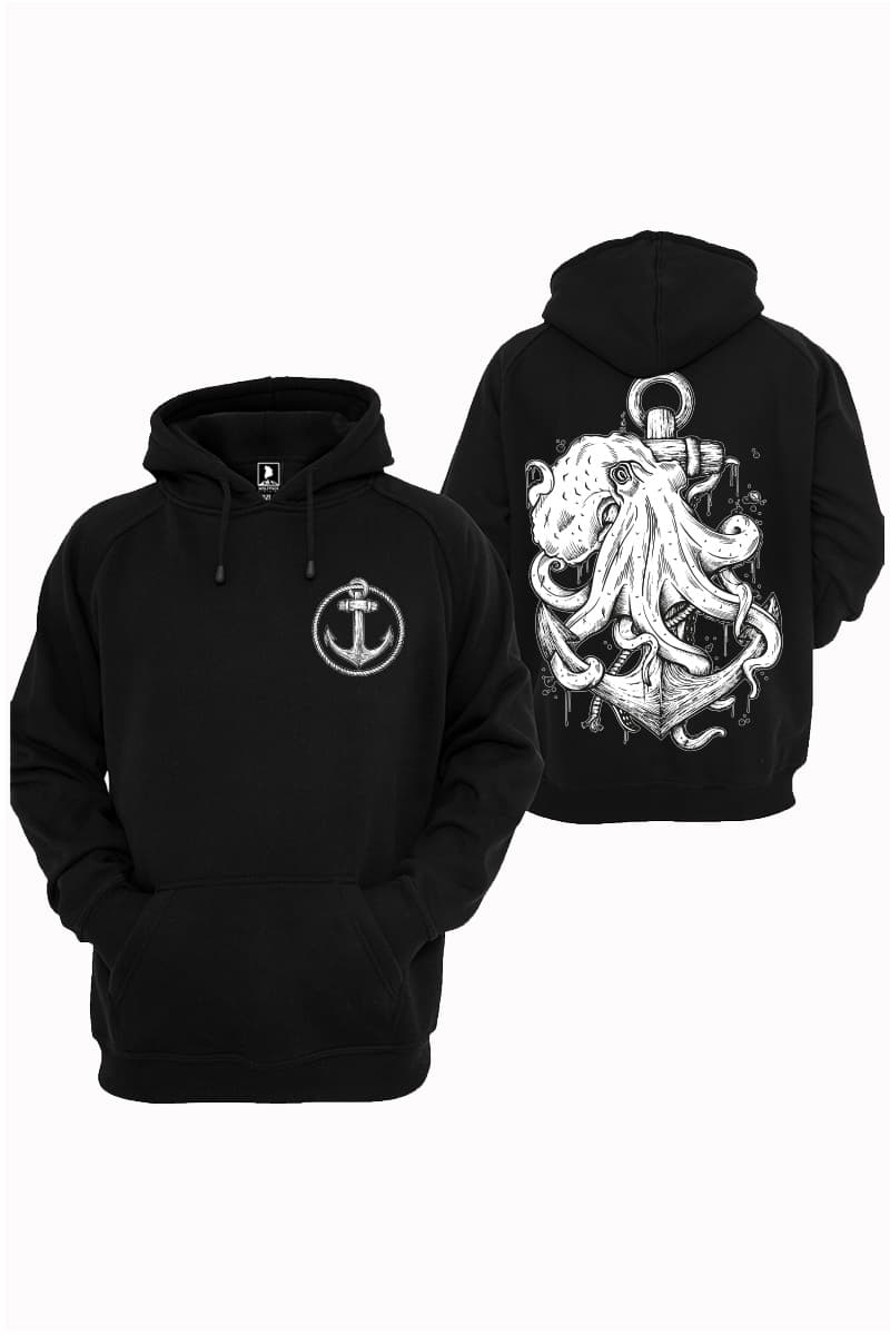 Black hoodie with THE CHOKER HOODIE UNISEX print - Wolfpack Clothing