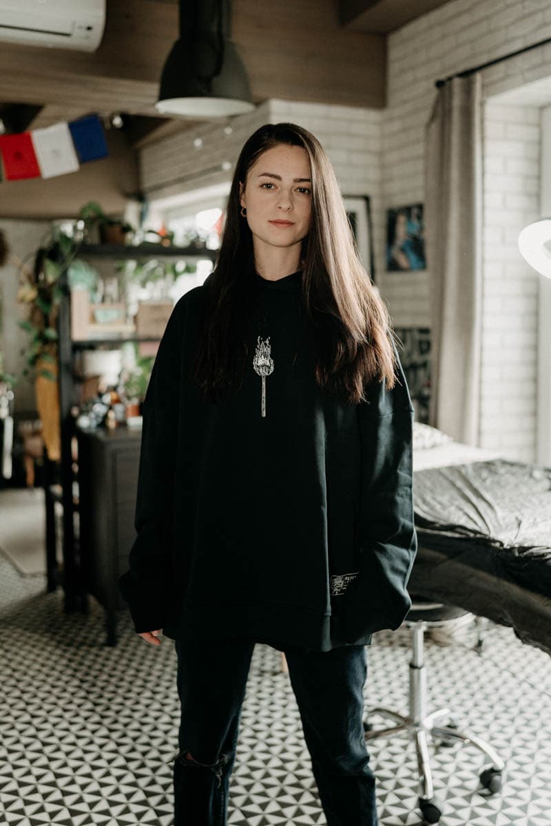Black oversized hoodie with CALL OF THE WILD OVERSIZED HOODIE UNISEX print - Wolfpack Clothing