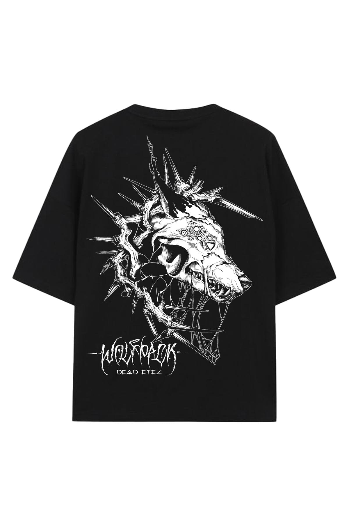 Black oversized t-shirt with BLOOD BITE OVERSIZED TEE UNISEX print - Wolfpack Clothing