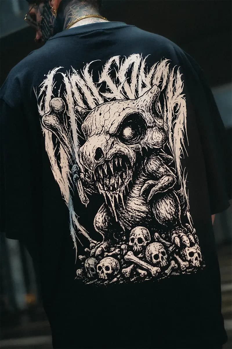 Black oversized t-shirt with DEATHLING OVERSIZED TEE UNISEX print - Wolfpack Clothing