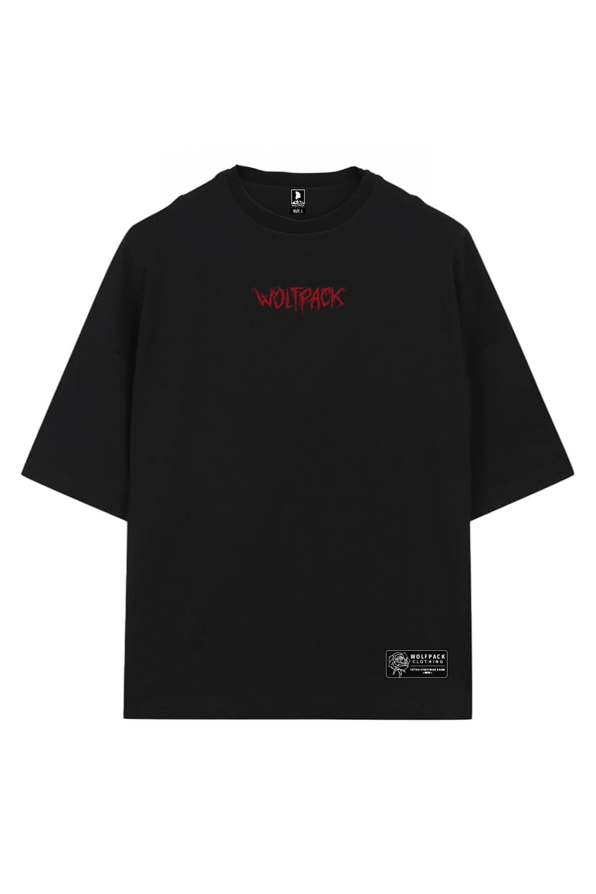 Black oversized t-shirt with FOX SPIRIT OVERSIZED TEE UNISEX print - Wolfpack Clothing