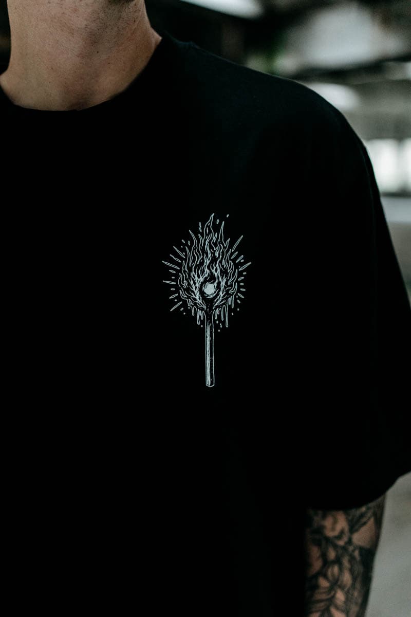Black oversized t-shirt with HELL WITHIN OVERSIZED TEE UNISEX print - Wolfpack Clothing
