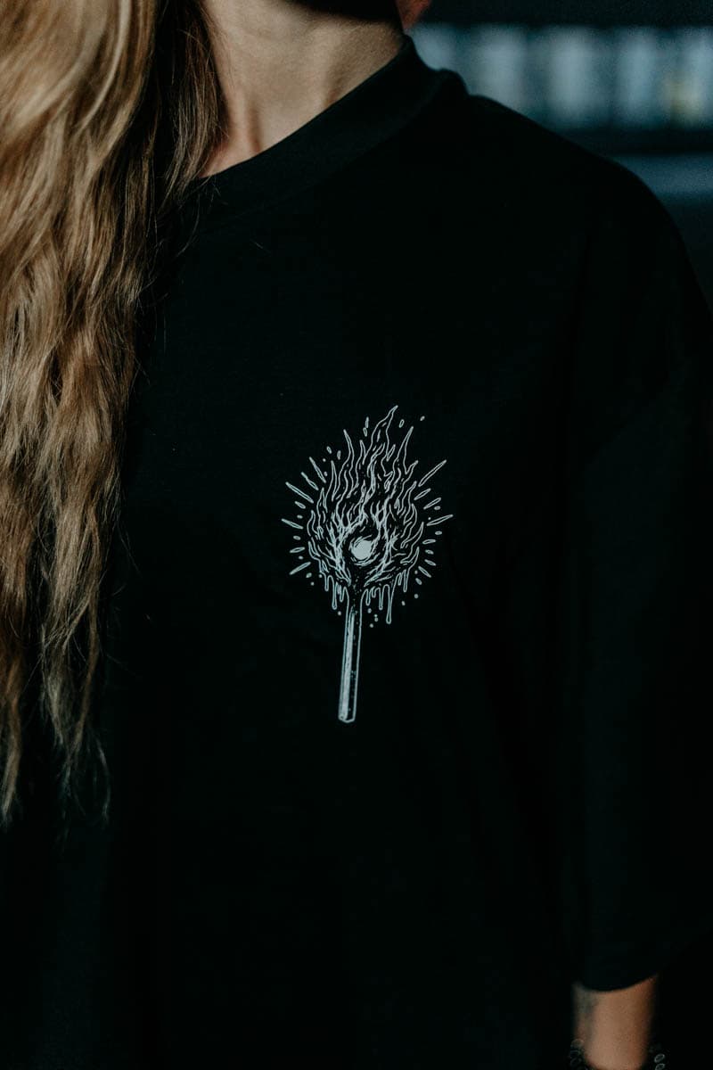 Black oversized t-shirt with HELL WITHIN OVERSIZED TEE UNISEX print - Wolfpack Clothing