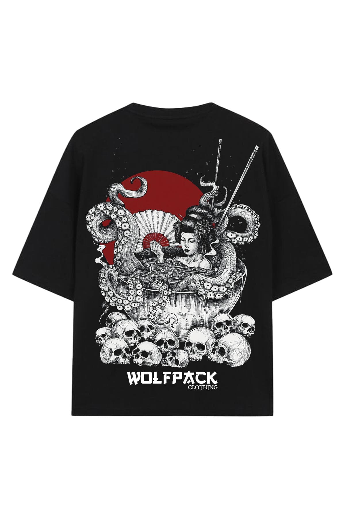 Black oversized t-shirt with TAKO OVERSIZED TEE UNISEX print - Wolfpack Clothing