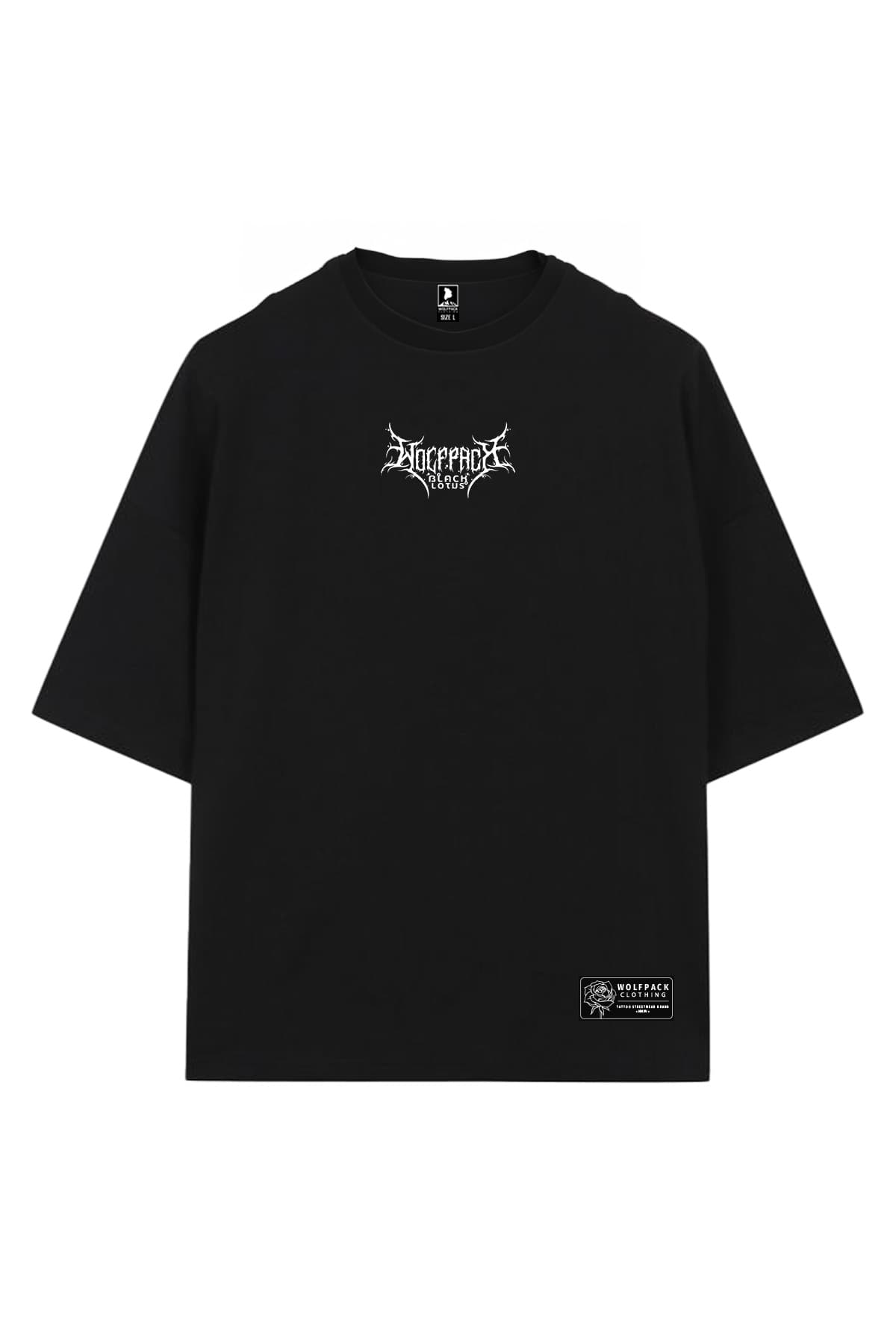 Black oversized t-shirt with JUNGLE KING OVERSIZED TEE UNISEX print - Wolfpack Clothing