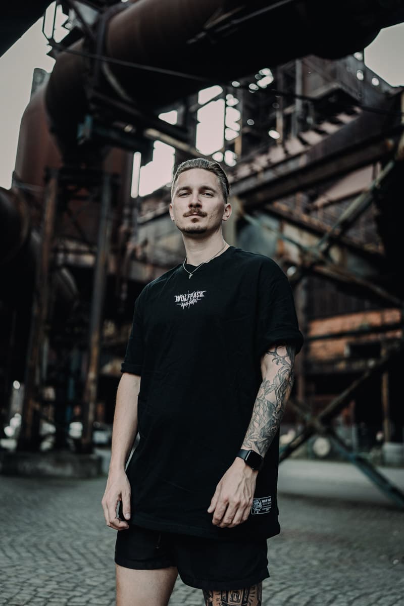 Black oversized t-shirt with NEGATIVE ONE OVERSIZED TEE UNISEX print - Wolfpack Clothing