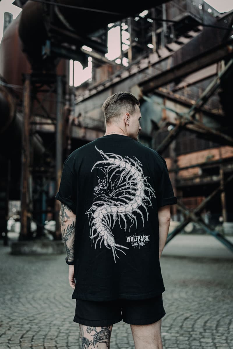 Black oversized t-shirt with NEGATIVE ONE OVERSIZED TEE UNISEX print - Wolfpack Clothing