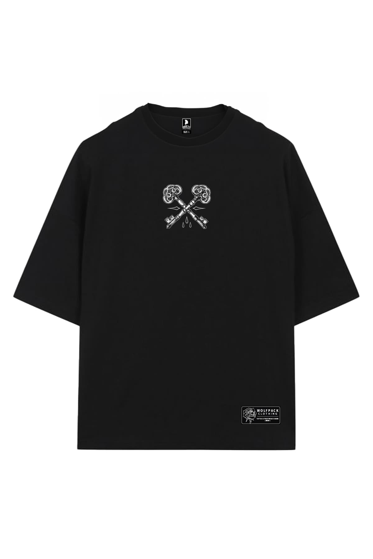 Black oversized t-shirt with NIGHT OWL OVERSIZED TEE UNISEX print - Wolfpack Clothing
