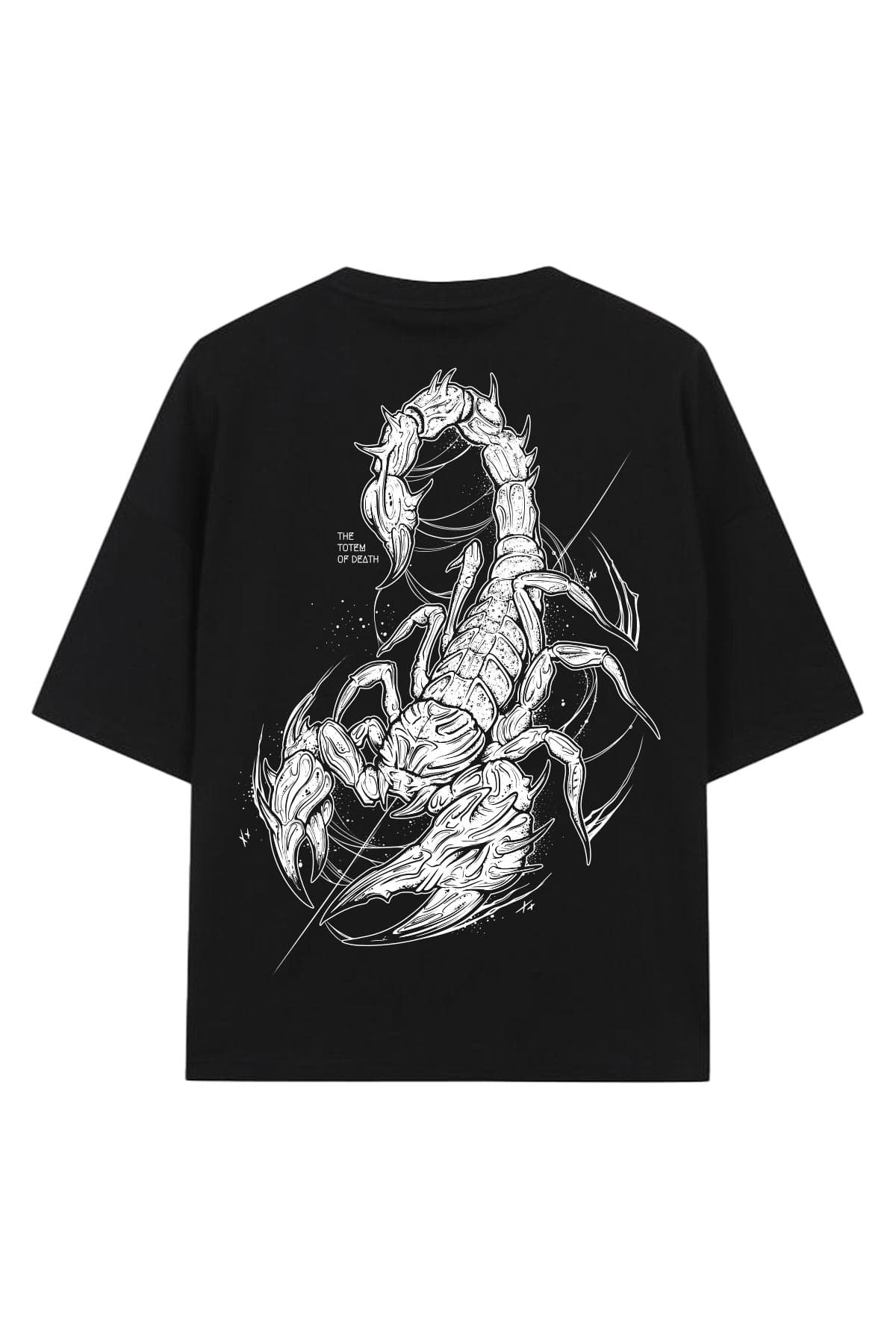 Black oversized t-shirt with TOTEM OF DEATH OVERSIZED TEE UNISEX print - Wolfpack Clothing
