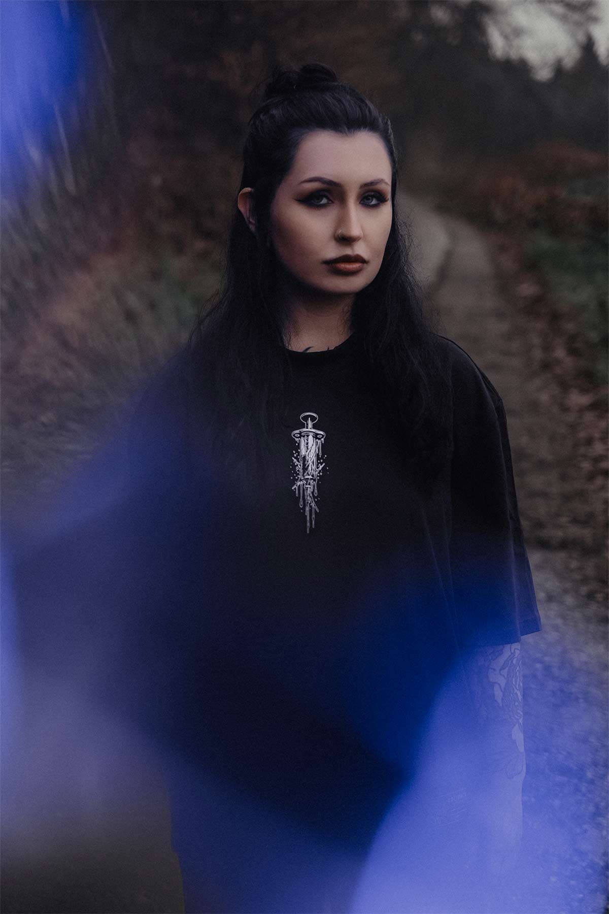 Black oversized t-shirt with TOXIC FAITH OVERSIZED TEE UNISEX print - Wolfpack Clothing