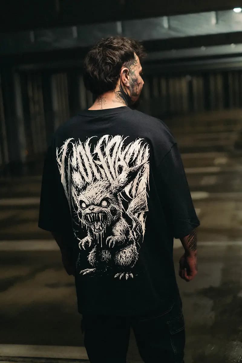Black oversized t-shirt with VOLTGNAW OVERSIZED TEE UNISEX print - Wolfpack Clothing
