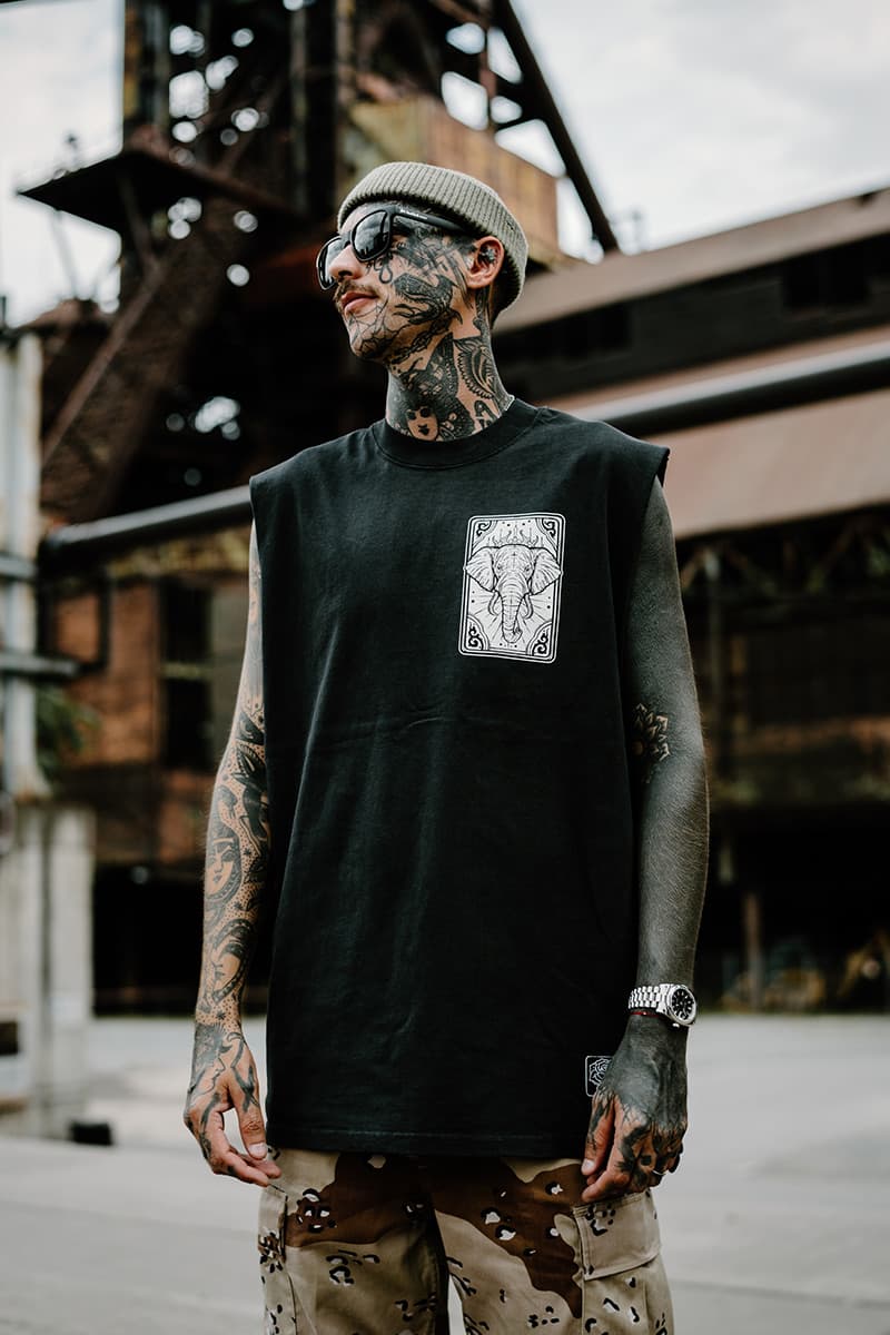 Black heavy tank top with ROYAL TUSKS HEAVY FADED TANK UNISEX print - Wolfpack Clothing