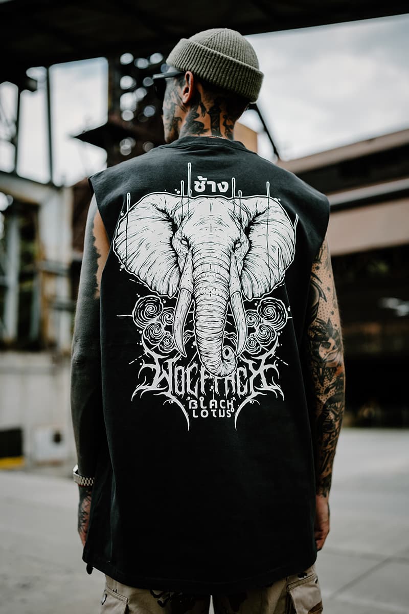 Black heavy tank top with ROYAL TUSKS HEAVY FADED TANK UNISEX print - Wolfpack Clothing