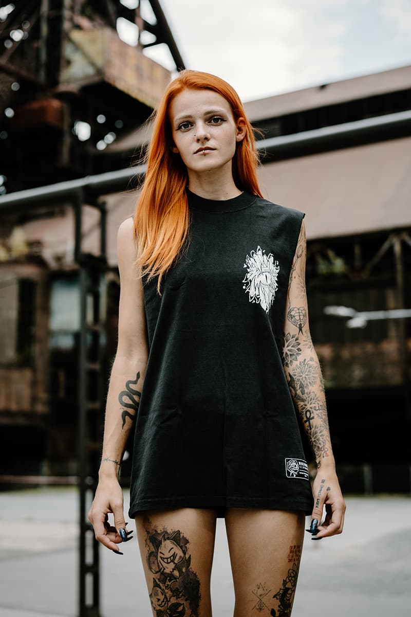 Black heavy tank top with SCALES & SILENCE HEAVY FADED TANK UNISEX print - Wolfpack Clothing