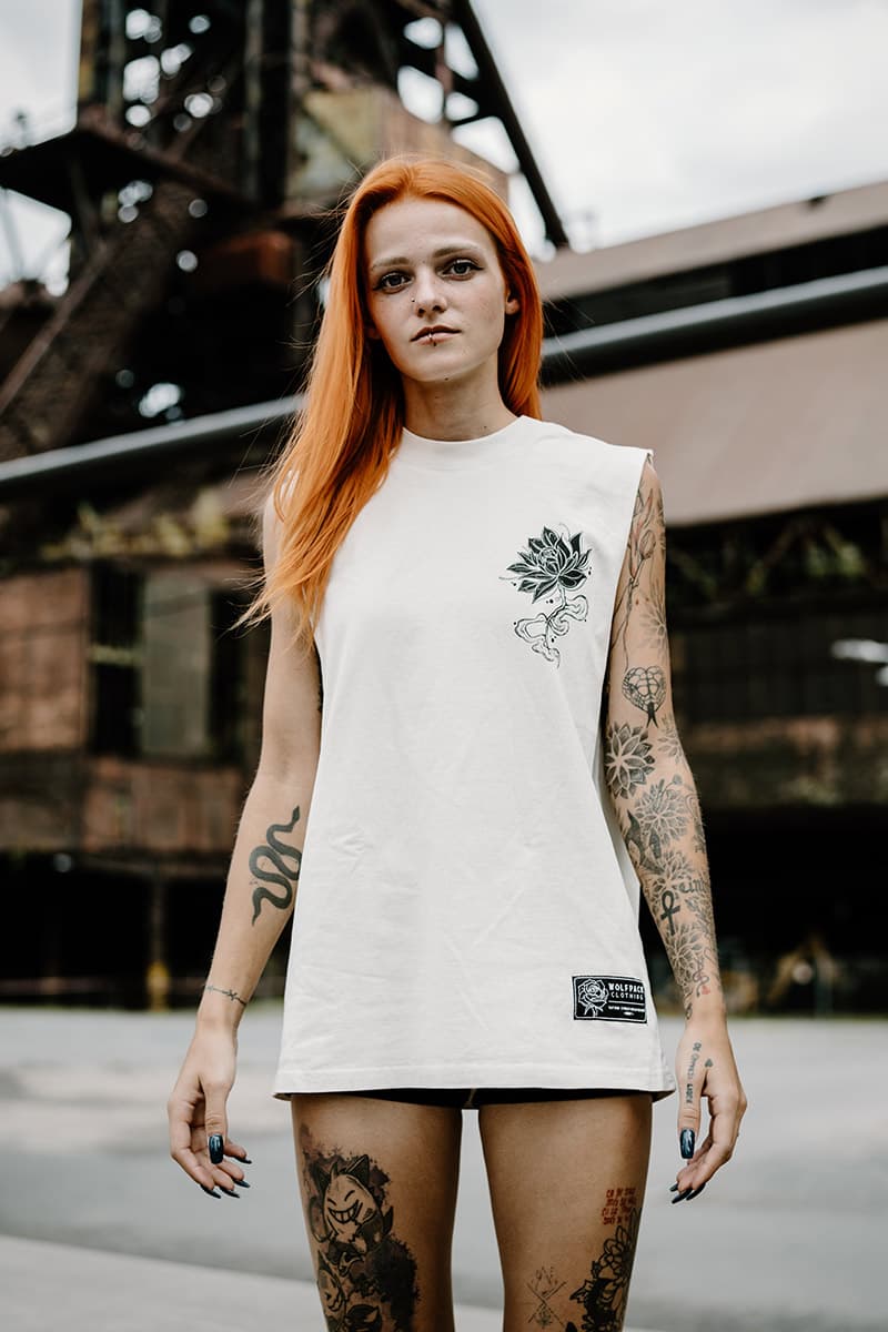 Bone heavy tank top with SERPENT OF SIAM HEAVY FADED TANK UNISEX print - Wolfpack Clothing
