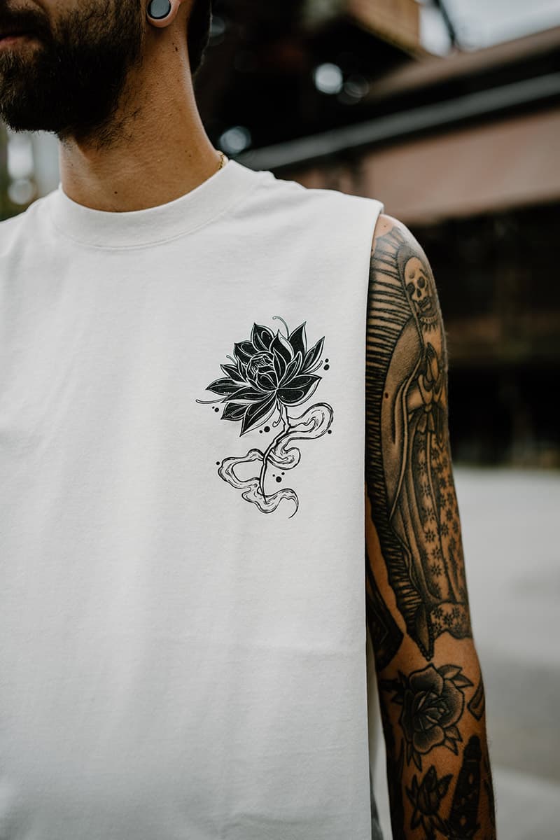 Bone heavy tank top with SERPENT OF SIAM HEAVY FADED TANK UNISEX print - Wolfpack Clothing