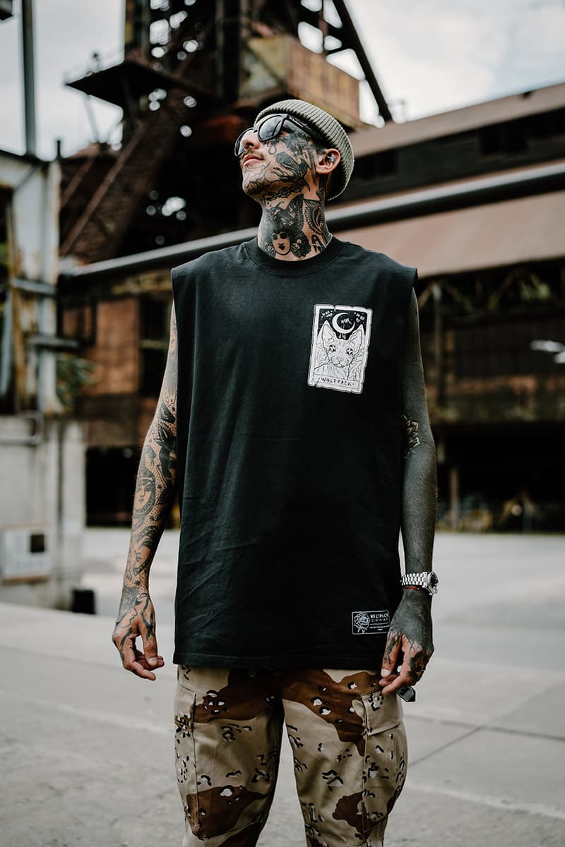 Black heavy tank top with THE MOON HEAVY FADED TANK UNISEX print - Wolfpack Clothing