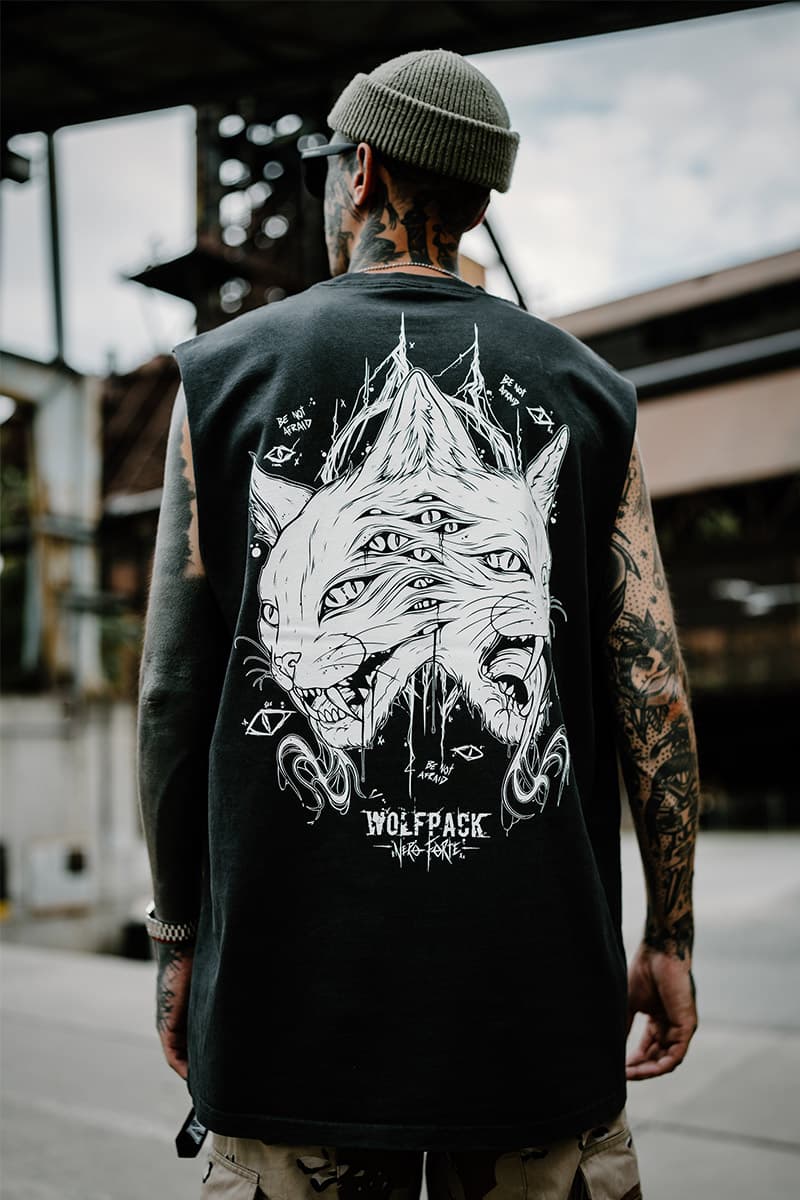 Black heavy tank top with THE MOON HEAVY FADED TANK UNISEX print - Wolfpack Clothing