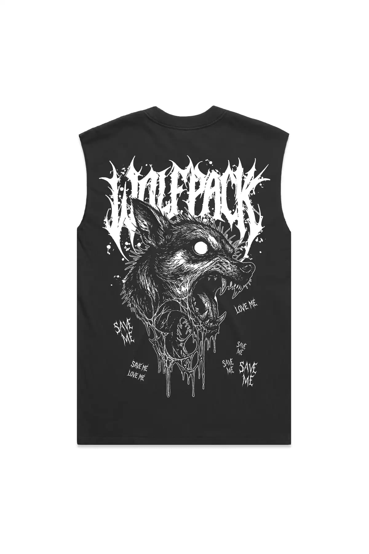 Black heavy tank top with ABYSS HOUND HEAVY FADED TANK UNISEX print - Wolfpack Clothing
