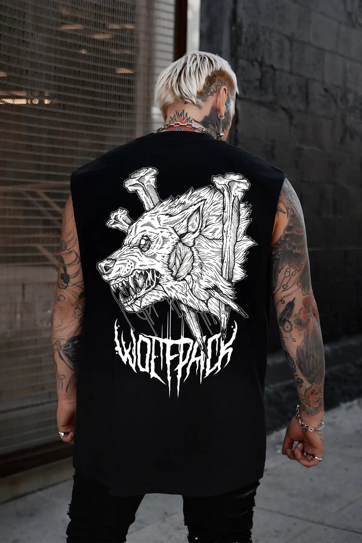 Black heavy tank top with UNDEAD HEAVY FADED TANK UNISEX print - Wolfpack Clothing