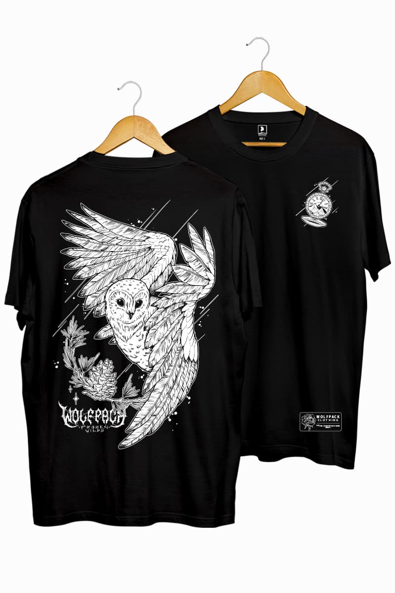 Black t-shirt with ARCTIC WIND TEE UNISEX print - Wolfpack Clothing