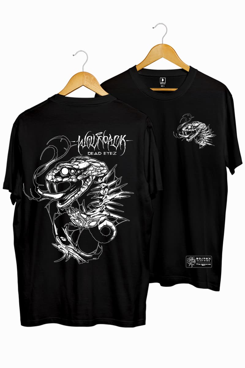 Black t-shirt with BASILISK TEE UNISEX print - Wolfpack Clothing