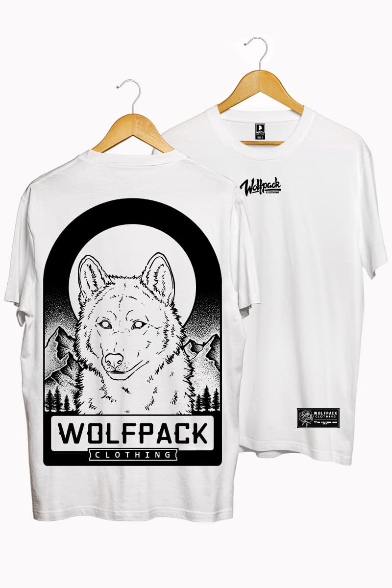 White t-shirt with BLIND WOLF TEE UNISEX print - Wolfpack Clothing