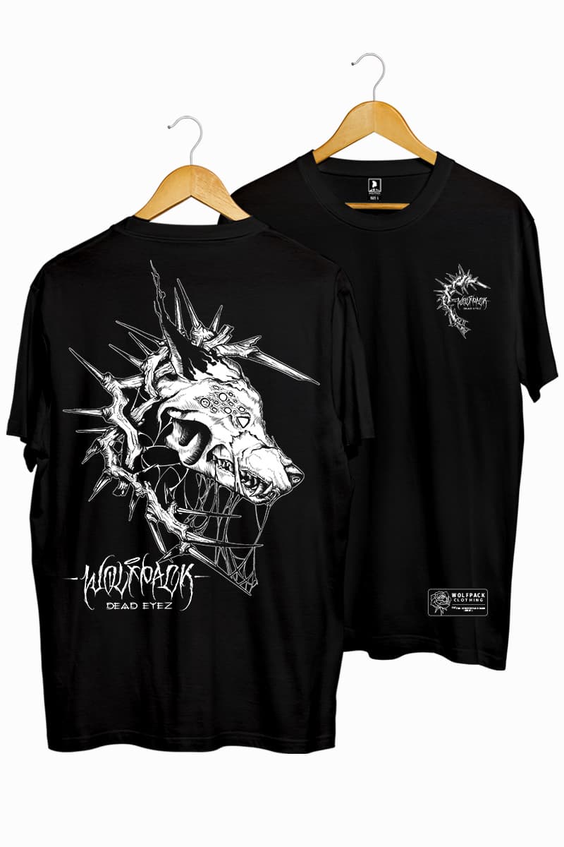 Black t-shirt with BLOOD BITE TEE UNISEX print - Wolfpack Clothing