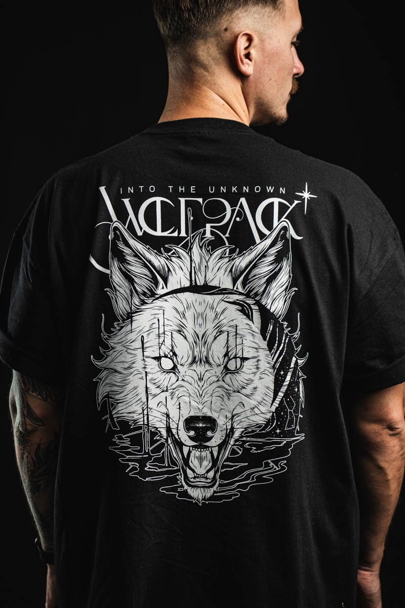 Black t-shirt with CALL OF THE WILD TEE UNISEX print - Wolfpack Clothing