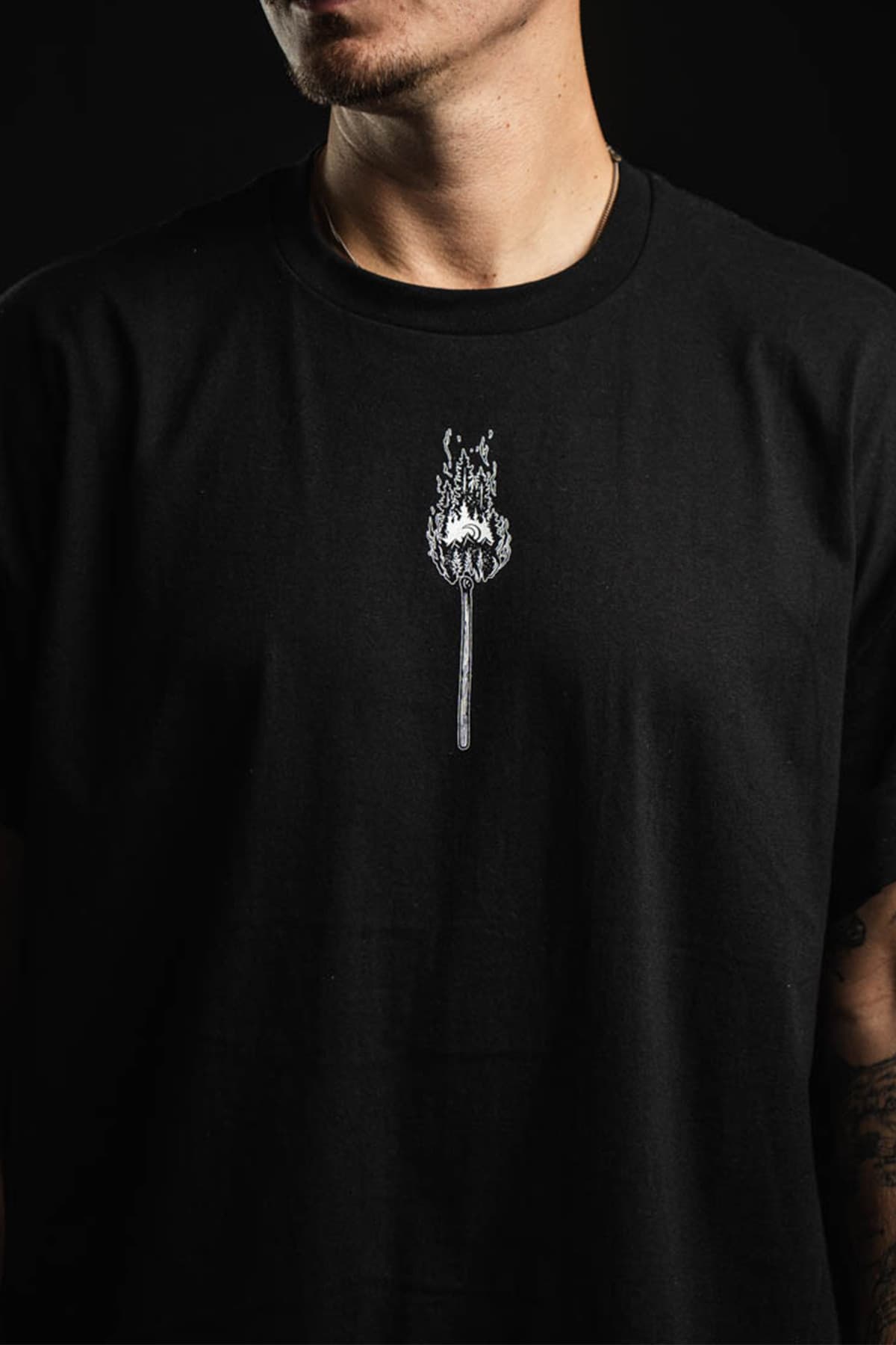 Black t-shirt with CALL OF THE WILD TEE UNISEX print - Wolfpack Clothing