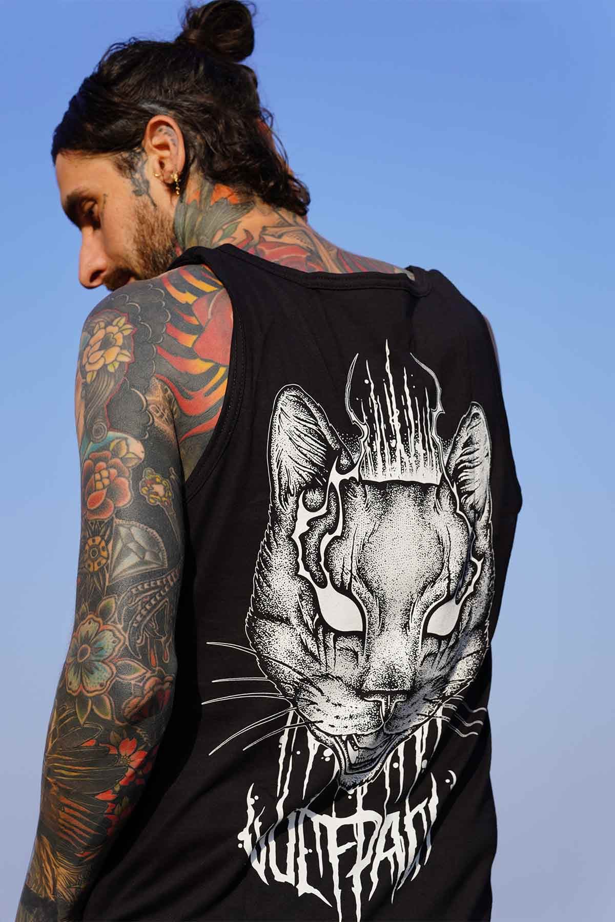 Black tank top with CATHARSIS TANK TOP UNISEX print - Wolfpack Clothing