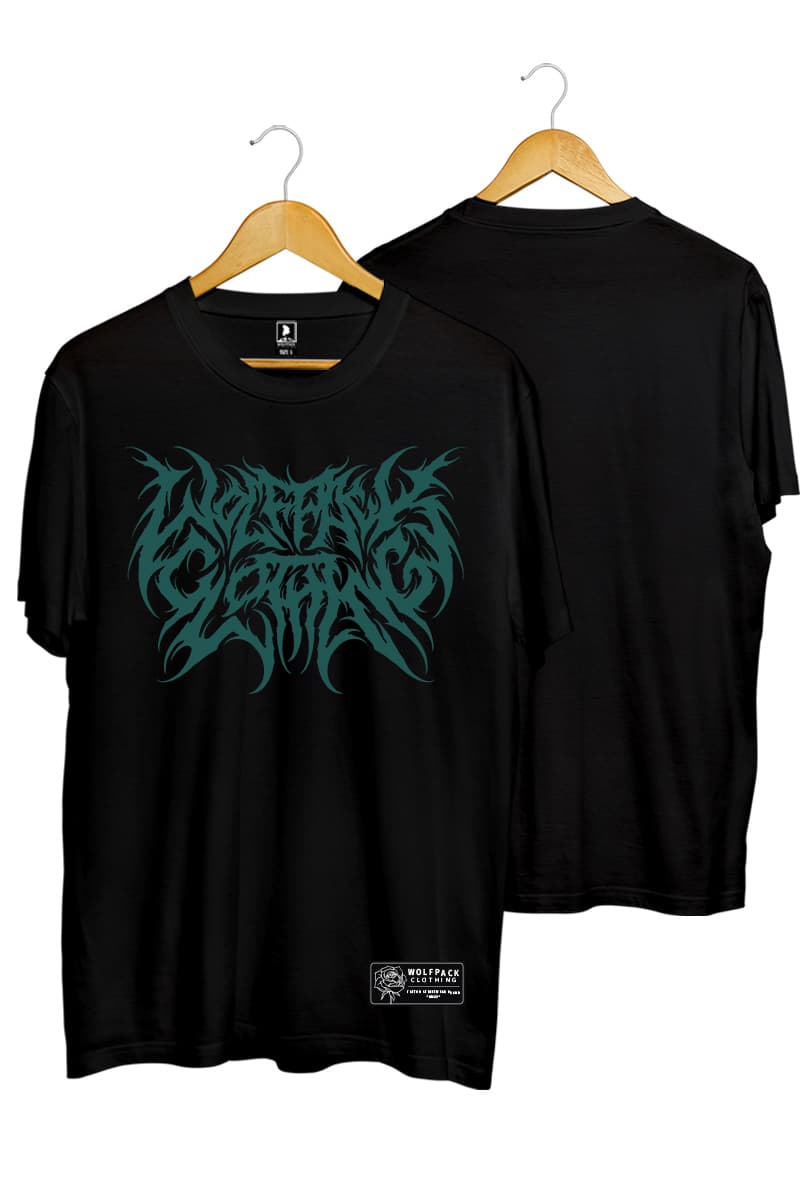 Black t-shirt with CHAOS TEE UNISEX print - Wolfpack Clothing